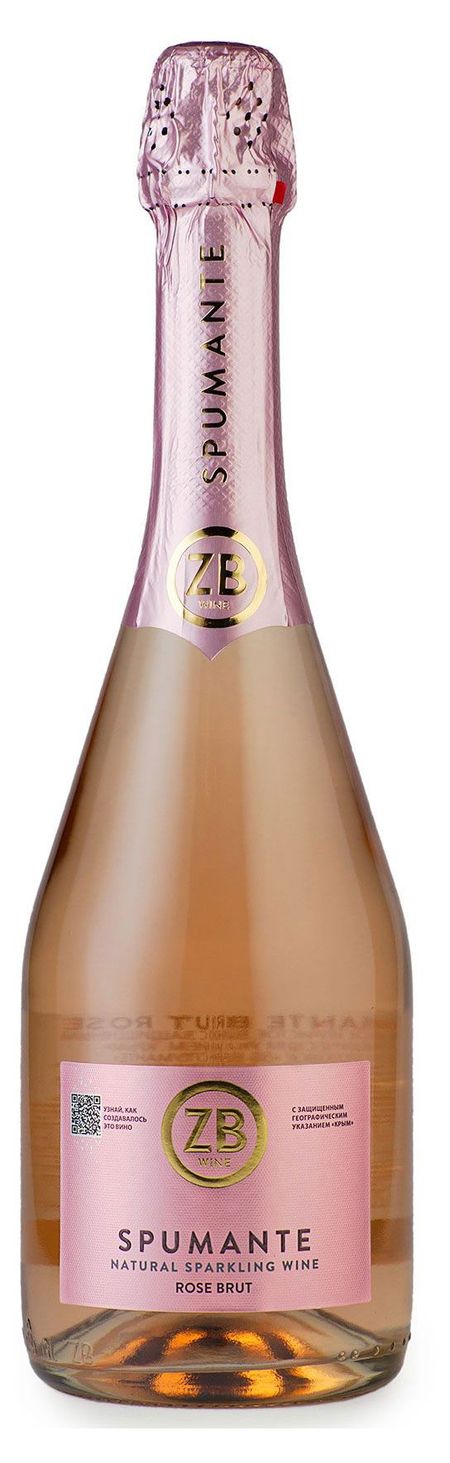 Игристое вино ZB WINE Spumante розовое брют розовое Россия, 0,75 л ы шерстяной креатив woolla wb 0168 фруктово ягодные для валяния