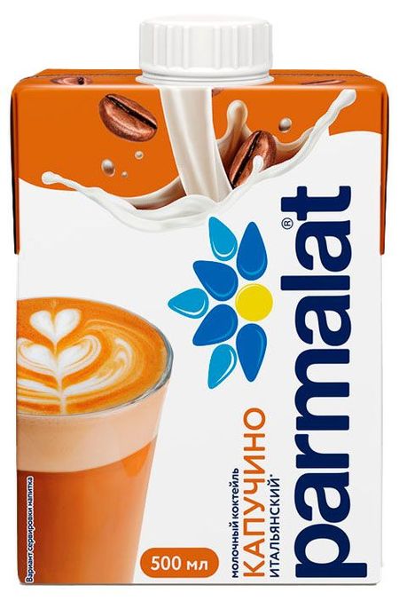 Коктейль кофейный молочный Parmalat Капучино Итальянский с кофе и какао стерилизованный БЗМЖ, 500 мл