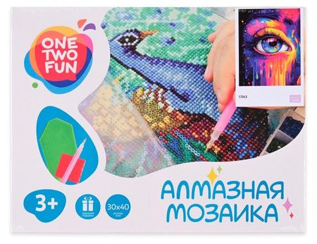 Мозаика алмазная ONE TWO FUN Глаз, 30х40 см