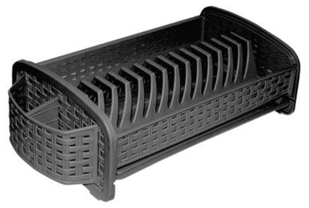 Сушилка для посуды Violet ротанг серая, 46х23х14 см