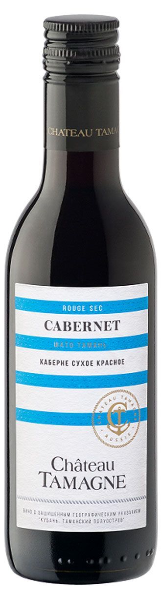 Вино Шато Тамань Каберне красное сухое Россия, 0,187 мл