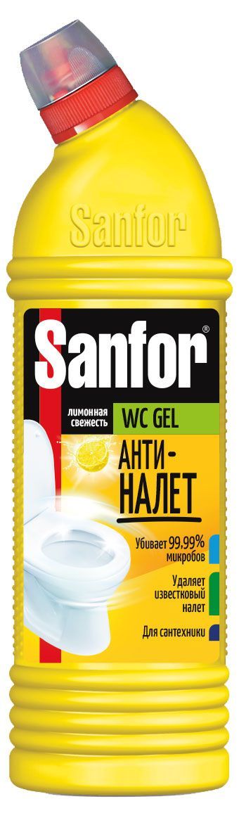 Гель для чистки и дезинфекции унитаза Sanfor WС gel лимон, 1 л товарный менеджмент и экспертиза жировых товаров уч пособие