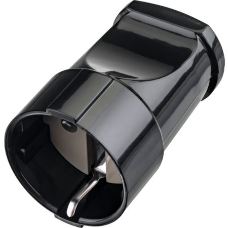 Розетка штепсельная Düwi одинарная с заземлением IP20 черная