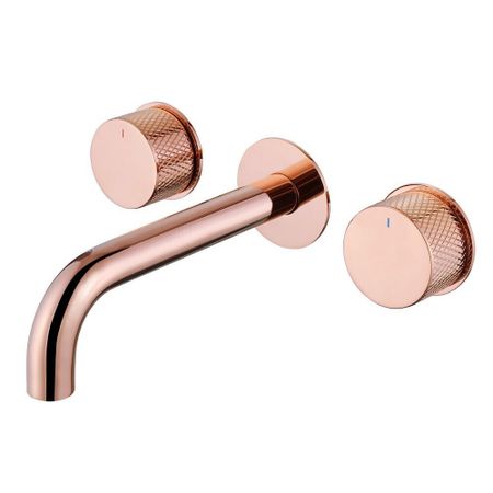 Смеситель для раковины встраиваемый Abber Wasser Kreis розовое золото двухвентильный (AF81122RG)