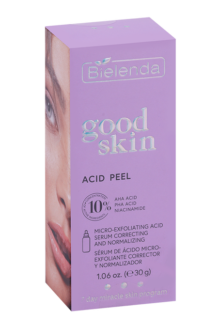 Сыворотка BIELENDA Good Skin Acid Peel микро-отшелуш коррект кислотная с AHA+PHA кислот, 30 мл