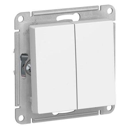 Переключатель Systeme Electric AtlasDesign двухклавишный встраиваемый лотос (ATN001365)