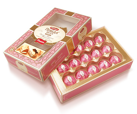 Трюфели Победа вкуса Тирамису с марципаном в горьком шоколаде и маскарпоне, 225 г, кор