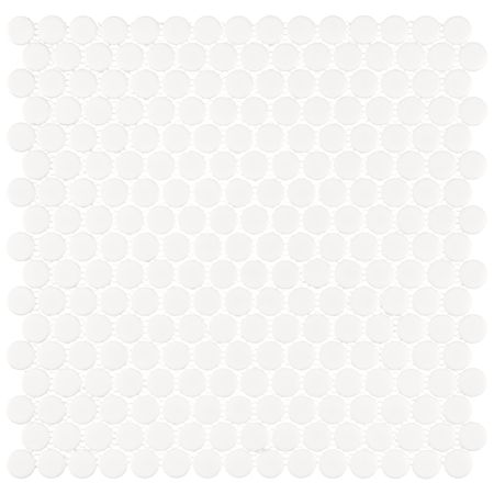 Мозаика Starmosaic Penny Round белая керамическая 315х309х6 мм матовая