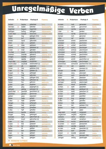 А.А. Васильев Немецкие неправильные глаголы в таблицах - алфавитной и рифмованной A4 (5031)