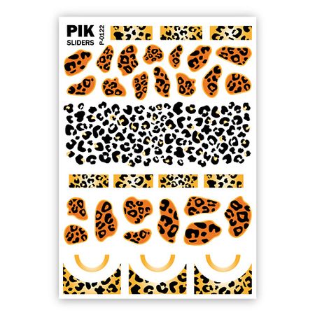 Слайдеры PIK Слайдеры для ногтей P-122 Леопардовый принт Фольга леопардовый ковёр для дома