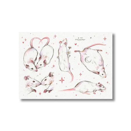 Набор наклеек ОПРОКИНУТЫЙ ЛЕС Стикеры 'крысята'