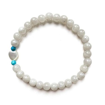 Браслет LAPUSH Браслет на резинке с натуральным лунный камень и сердцем moonbiffy красные сумки из органзы с сердцем