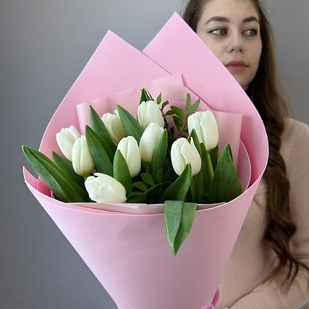 Букет живых цветов ЛОВИБУКЕТ Букет тюльпанов Avant искусственные ы розового а 6 шт шелковый букет тюльпанов для домашней вечеринки праздничное украшение свадебное искусственное украшение