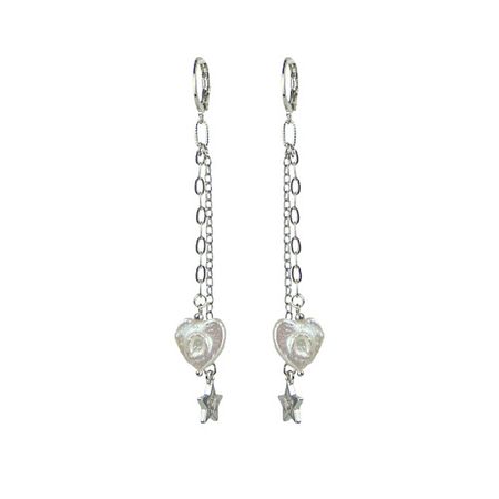 Серьги LANZEROTTI Серьги Gelido, с жемчугом в форме сердца и звездой кристалл в форме сердца runyangshi для фэншуй