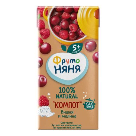 Компот ФрутоНяня из вишни и малины с 5-ти месяцев 200 мл