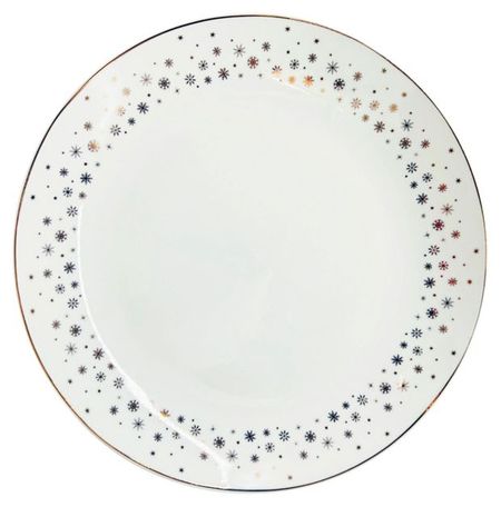 Тарелка десертная Actuel Золото театра Снежинки фарфоровая белая, 20 см