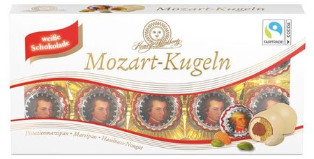 Конфеты Lambertz Mozart с марципаном в белом шоколаде, 200 г
