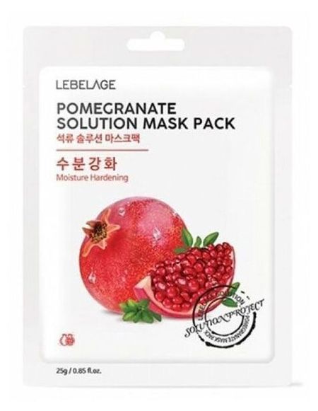 Маска тканевая для лица Lebelage с экстрактом граната Корея, 25 мл