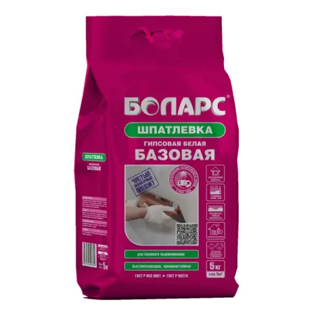 Универсальная шпатлевка Боларс Базовая гипсовая 5 кг