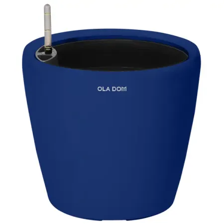 Кашпо Oladom Deluxe Ø36 h32.5 см v16 л пластик кобальт с автополивом