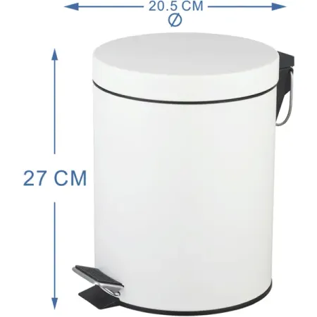 Контейнер для мусора для ванной KONSENSA Терни 5 л сталь цвет белый