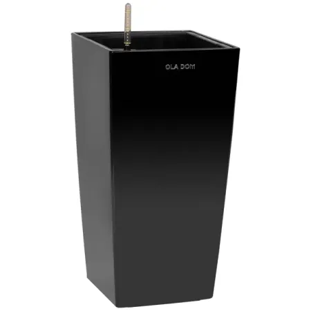 Кашпо Oladom Deluxe Long Ø29.5 h56.5 см v19 л пластик черный с автополивом