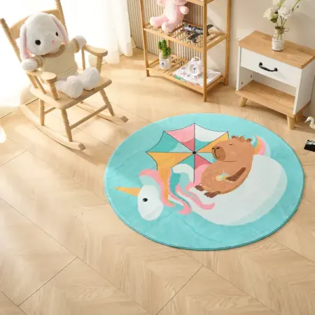 Ковер Kindora круг Ø100 см полиэстер VA-20 цвет бирюзовый