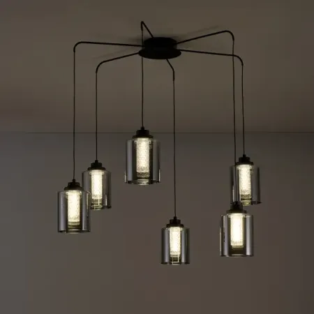 Светильник подвесной Lisse 12 м² нейтральный белый свет цвет черный/серый