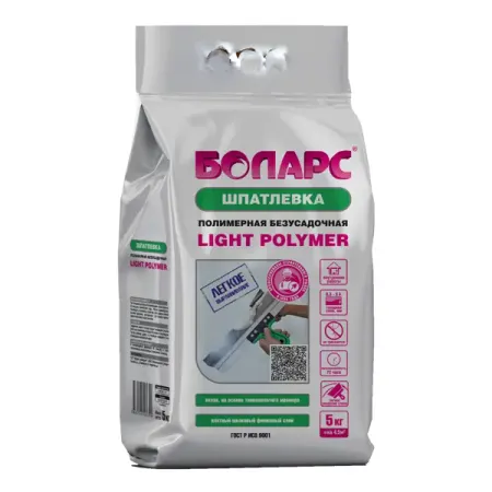 Финишная шпатлевка Боларс Light Polymer полимерная 5 кг