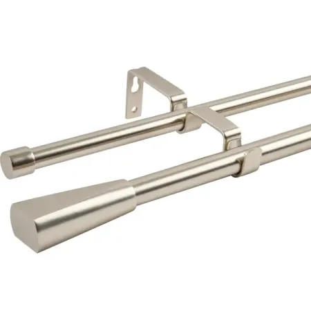 Настенный карниз раздвижной двухрядный d16/19 мм 160-300 см металл цвет никель металлические кольца для штор aifish ojal 001 6