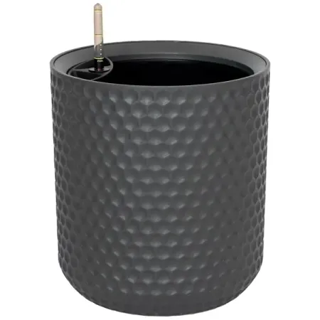 Кашпо Oladom Kerama Ø28 h31 см v7 л пластик серый с автополивом