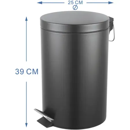 Контейнер для мусора для ванной KONSENSA Терни 12 л сталь цвет черный