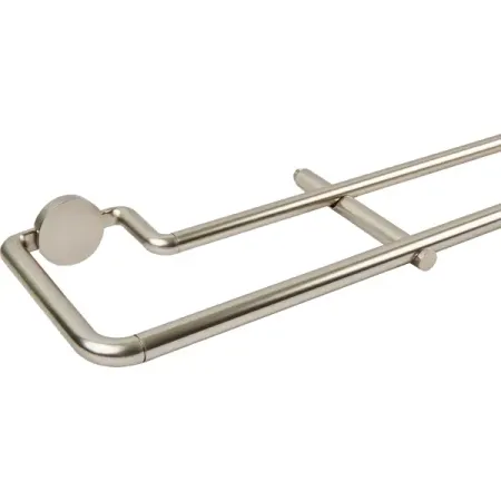 Настенный карниз раздвижной двухрядный Sombrio d16/19 мм 200-360 см металл цвет никель кронштейн раздвижной для крепления дымохода ф150мм aisi 430