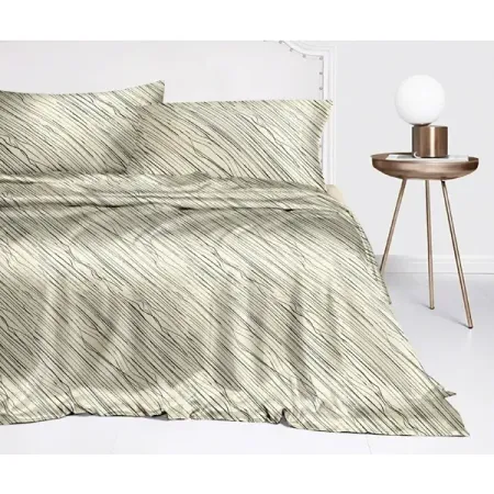 Комплект постельного белья Mona Liza евро тенсель бежево-золотистый