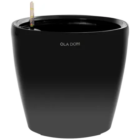 Кашпо Oladom Deluxe Ø43.5 h39.5 см v26 л пластик черный с автополивом