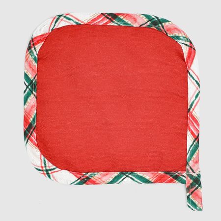 Прихваткам X-mas красная клетка 20х20 см