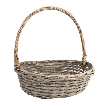 Корзина плетеная Азалия Ива серая 50x38x14 см