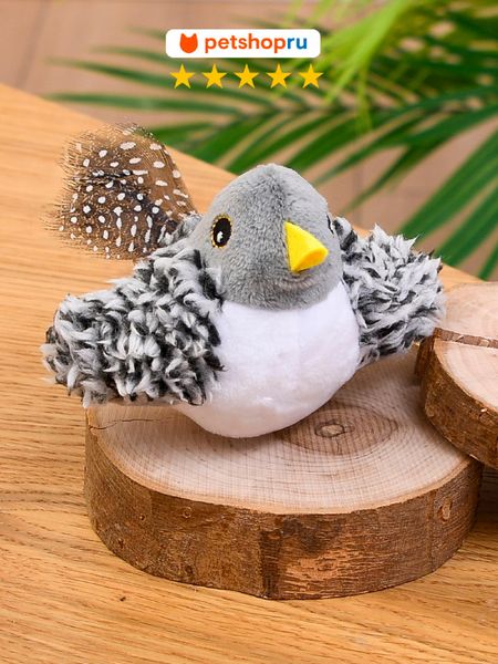 Игрушки PETSHOP Игрушка для кошек и собак поющая птица “Каркуша” (20 г)