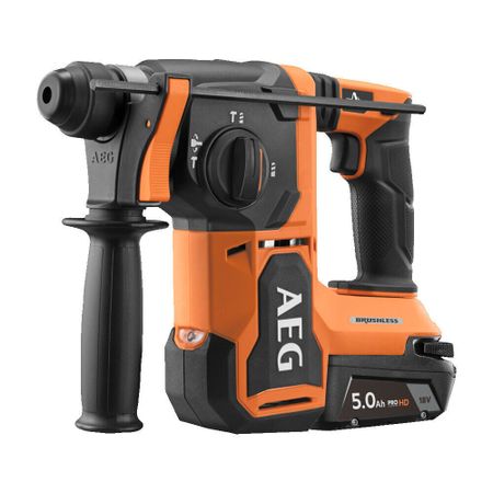 Перфоратор аккумуляторный AEG BBH18BL2-502C 18 В 3 Дж 5 Ач Li-Ion SDS-plus 2 АКБ и ЗУ (24424623) бесщеточный беспроводной перфоратор pt club 20 мм 2 режима для аккумулятора makita 18 в