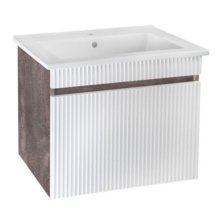 Тумба под раковину Runo Модена 65 60 см подвесная белая/железный камень (00-00001424) михаил владимирович роттер цигун покой в движении и движение в покое в 3 х томах том 3 оздоровительные и медицинские методы окончание