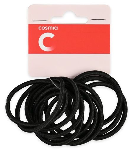 Резинки для волос Cosmia тонкие черные, 12 шт