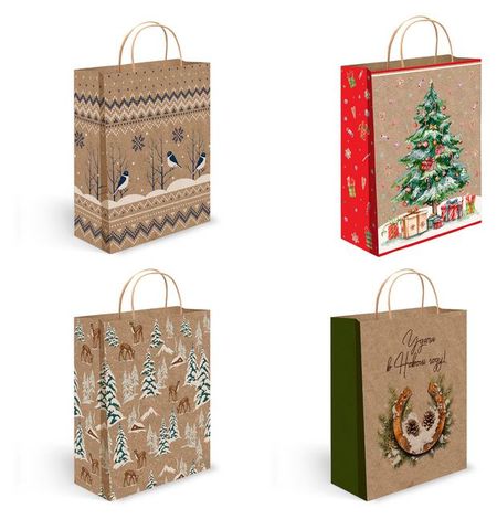 Пакет подарочный АШАН Красная птица под крафт 20х24 см, 1 шт в ассортименте катер заводной 18 5 13см в ассортименте с21 7001