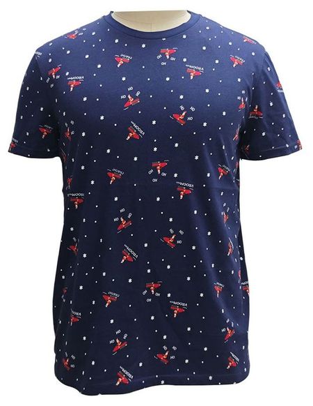 Футболка мужская новогодняя синяя, р. M-3XL