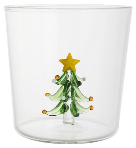 Стакан Actuel Вокруг света с фигуркой ели стеклянный с двойными стенками, 350 мл
