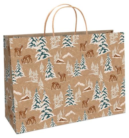 Пакет подарочный АШАН Красная птица под крафт 55х41 см, 1 шт в ассортименте катер заводной 18 5 13см в ассортименте с21 7001