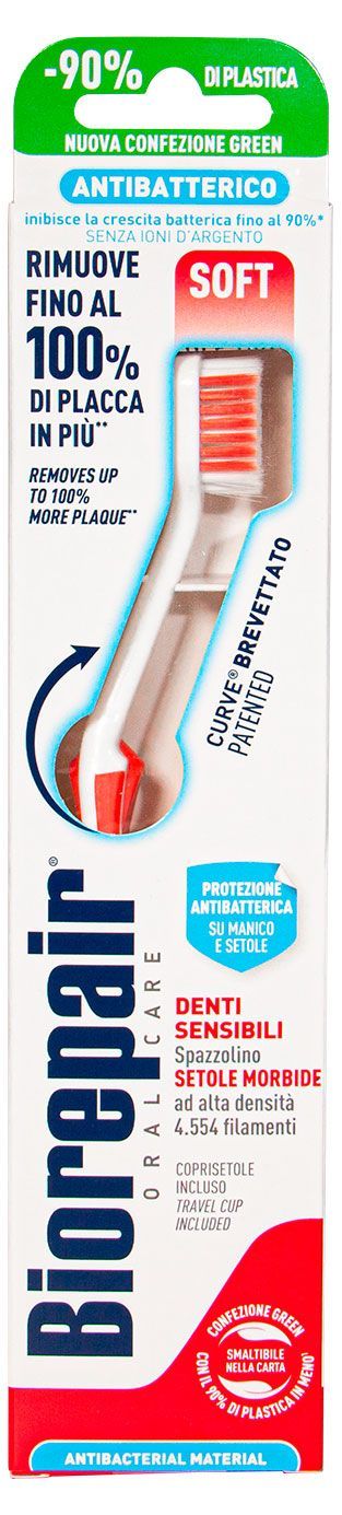 Зубная щетка для чувствительных зубов Biorepair curve sensibili мягкая, 1 шт эда моисеевна береговская loiseau bleu французский язык 5 класс учебник часть 2