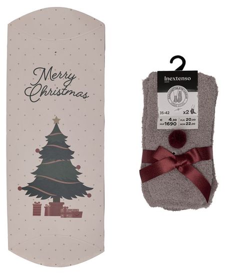 Носки женские новогодние InExtenso Merry Christmas бежевые, р 35/38-39/42 священник антоний борисов евангелие от марка с комментариями для и подростков