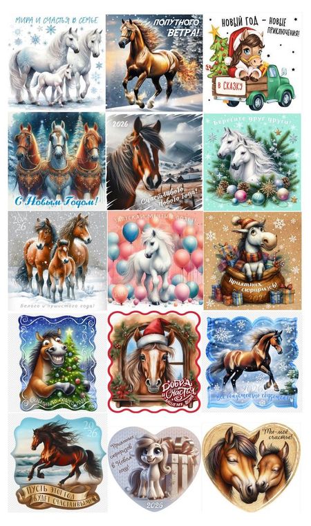 Магнит новогодний 8х8 см, 1 шт в ассортименте