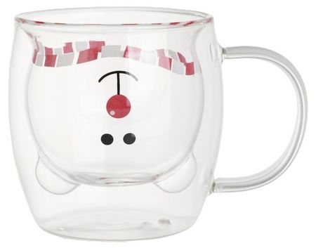 Кружка Actuel Вокруг света Мишка стеклянная с двойными стенками, 250 мл