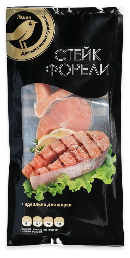 Форель радужная замороженная АШАН Золотая птица стейки, 500 г у максвелл принс мороженщик том 1 радужная обсыпка